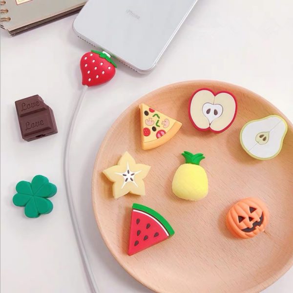Cartoon Fruit Data Cable Protective Cover