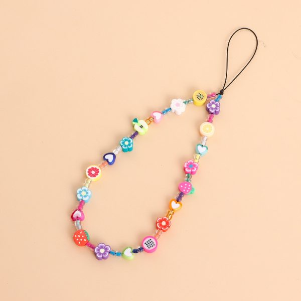 Women Fashion Simple Handmade Colorful Floral Phone Chain