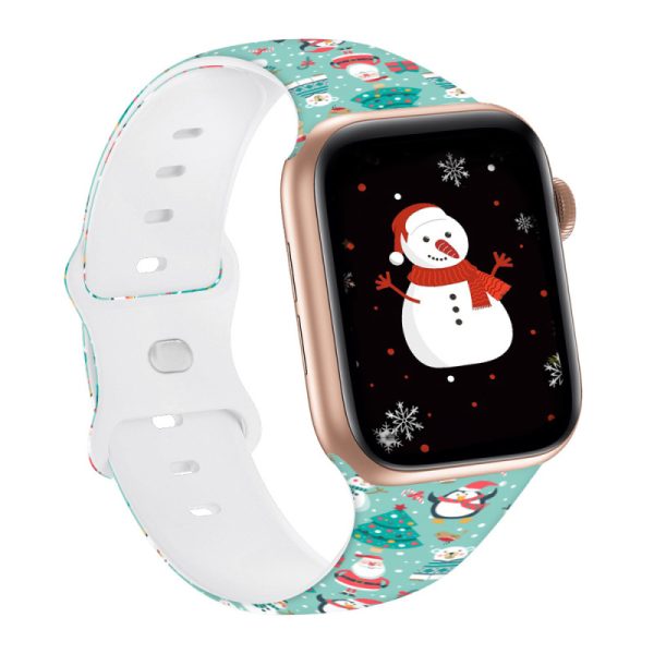 Christmas Graphic Print Silicone Apple Watch Bands