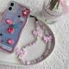 Simple Cute Pink Bow Pearl Phone Chain