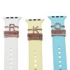 Fashionable Metal English Letter Silicone Apple Watch Strap