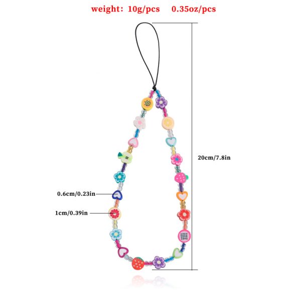 Women Fashion Simple Handmade Colorful Floral Phone Chain