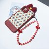 Women Fashion Red Heart Acrylic Handmade Beaded Phone Chain