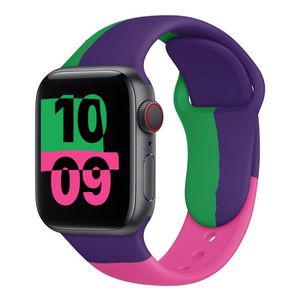 Fashion Rainbow Colorblock Silicone Apple Watch Bands