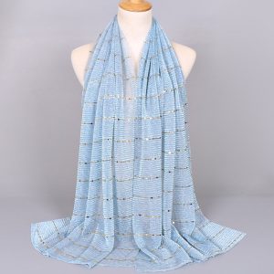 Women Fashion Simple Cord Silk Sequin Scarf