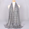 Women Fashion Simple Cord Silk Sequin Scarf