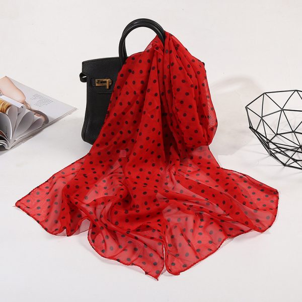 Women'S Fashion Polka Dot Chiffon Scarf