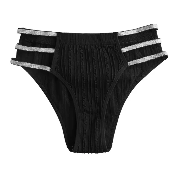 Women Fashion Sexy Knitted Elastic Threaded Hollow Underwear