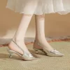 Women Fashion Sexy Plus Size Silver Pointed Toe Back Hollow Sandals