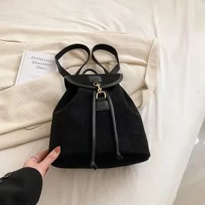 Ethica fashion store Women Retro Large Velvet Backpack