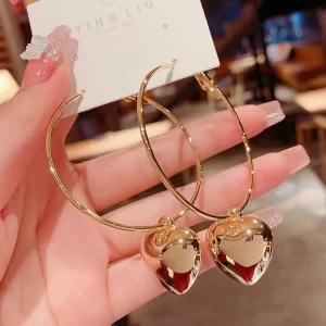 Earrings Valentine Day Women Fashion Smooth Heart-Shaped