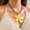 Women Fashion Exaggerated Metal Large Flower Necklace