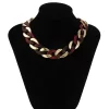 Women Fashion Hip Hop Multicolor Metal Acrylic Chain Necklace