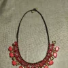 Women'S Vintage Boho Semi-Precious Waxed Thread Woven Necklace