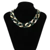 Women Fashion Hip Hop Multicolor Metal Acrylic Chain Necklace