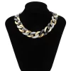 Women Fashion Hip Hop Multicolor Metal Acrylic Chain Necklace