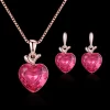 Women Necklace Jewelry Set Fashion Heart Apple Earrings