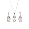 Women Fashion Exaggerated Water Paved Diamond Necklace Earrings Set
