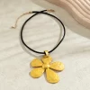 Women Fashion Exaggerated Metal Large Flower Necklace