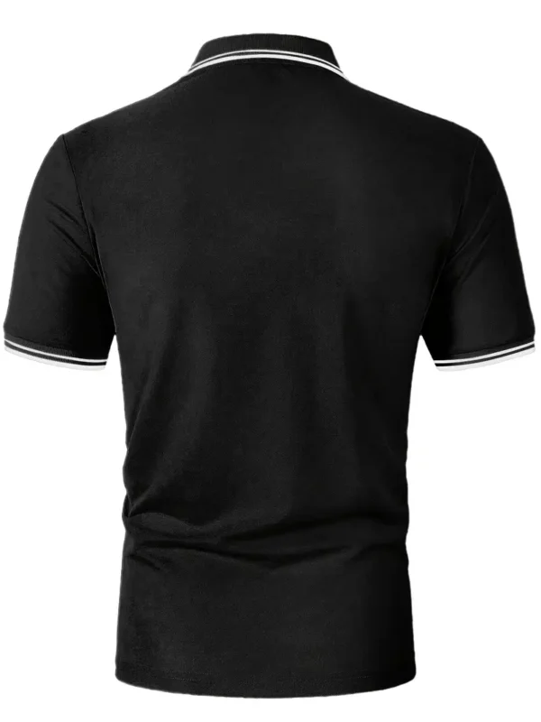 Men'S Executive Black Polo Shirt with Cartoon Horse Emblem - Image 5