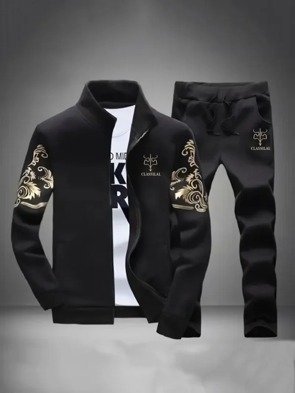 Men'S Casual Sports Outfit Set With Floral Print