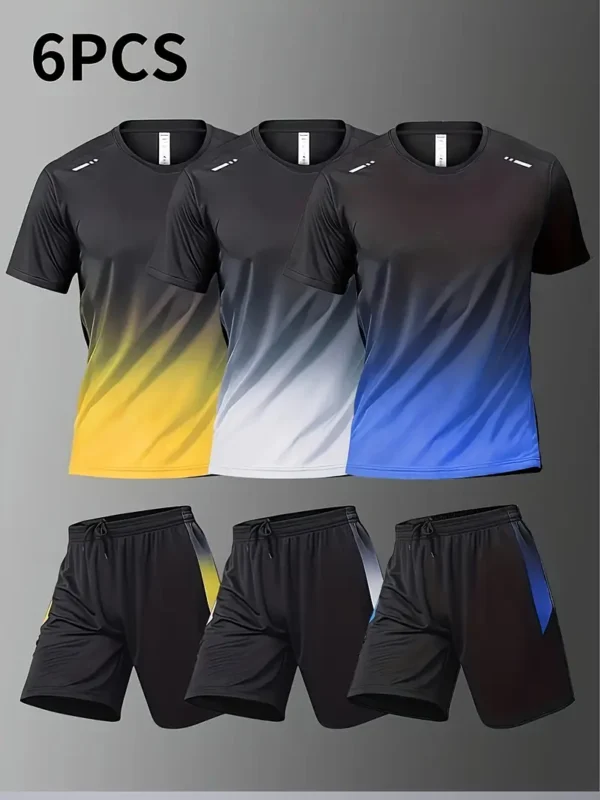6pcs Combo Men'S Summer Basketball Training Running Set