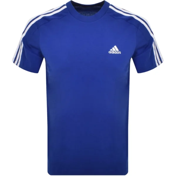 adidas Sportswear Essentials 3 Stripe T Shirt Blue