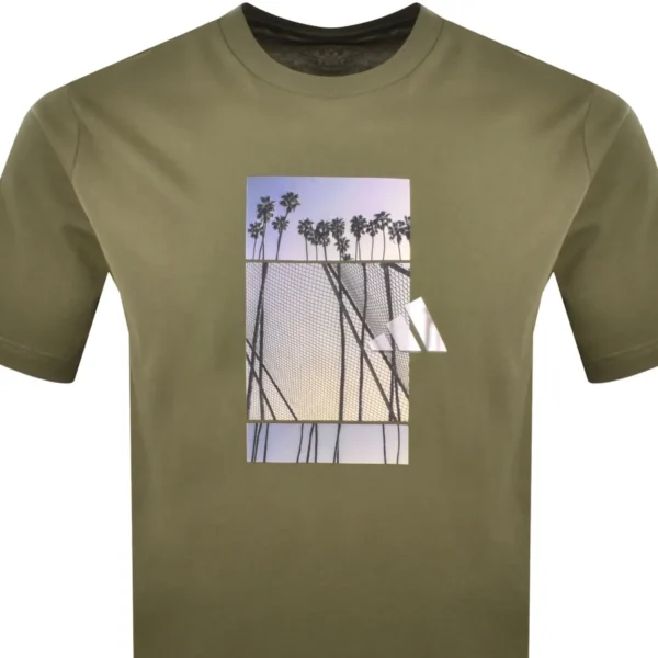 adidas Sportswear Lens Loose Fit T Shirt Green - Image 4