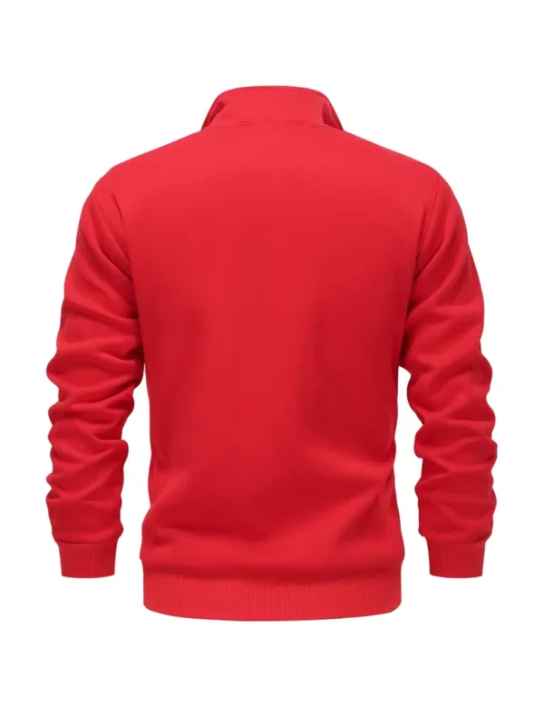 Men's Casual Zip-Up High Neck Athletic Jacket with Slant Pockets - Image 4