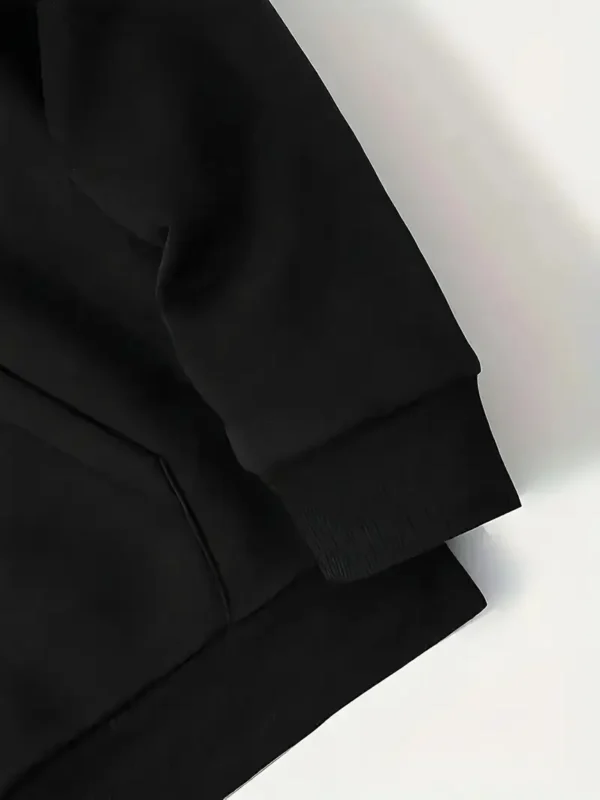 Black Retro Letter Print, Men'S Two-piece Set - Image 3