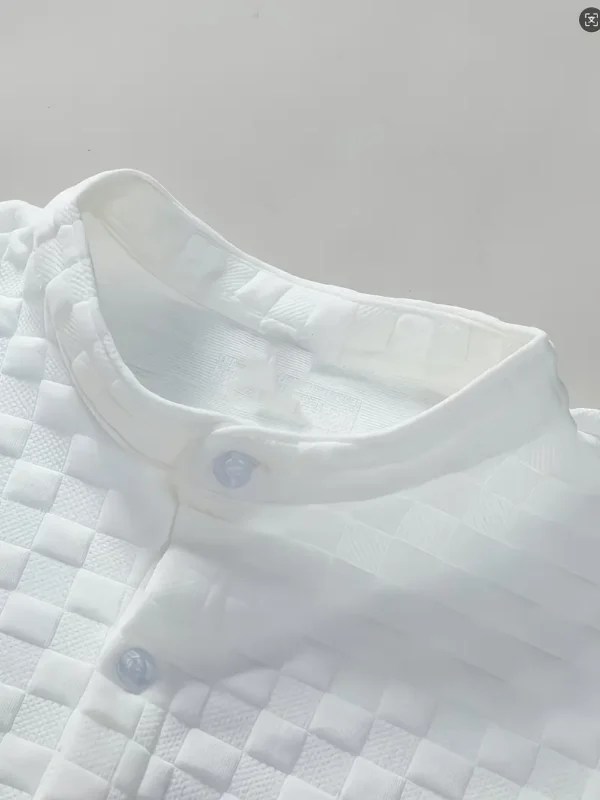 [Best-selling T-shirt] Two-piece Set Short Sleeve Men's Best-selling Textured White Shorts T-shirt - Image 3