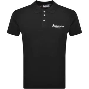 Aquascutum Logo Polo T Shirt Black